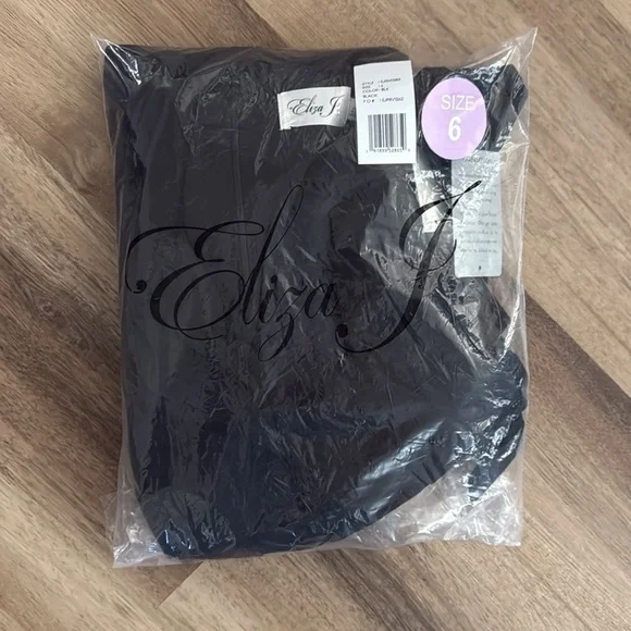 NWT ELIZA J Pleated Jumpsuit Pockets Tie Belt Black 6 - Picture 5 of 5